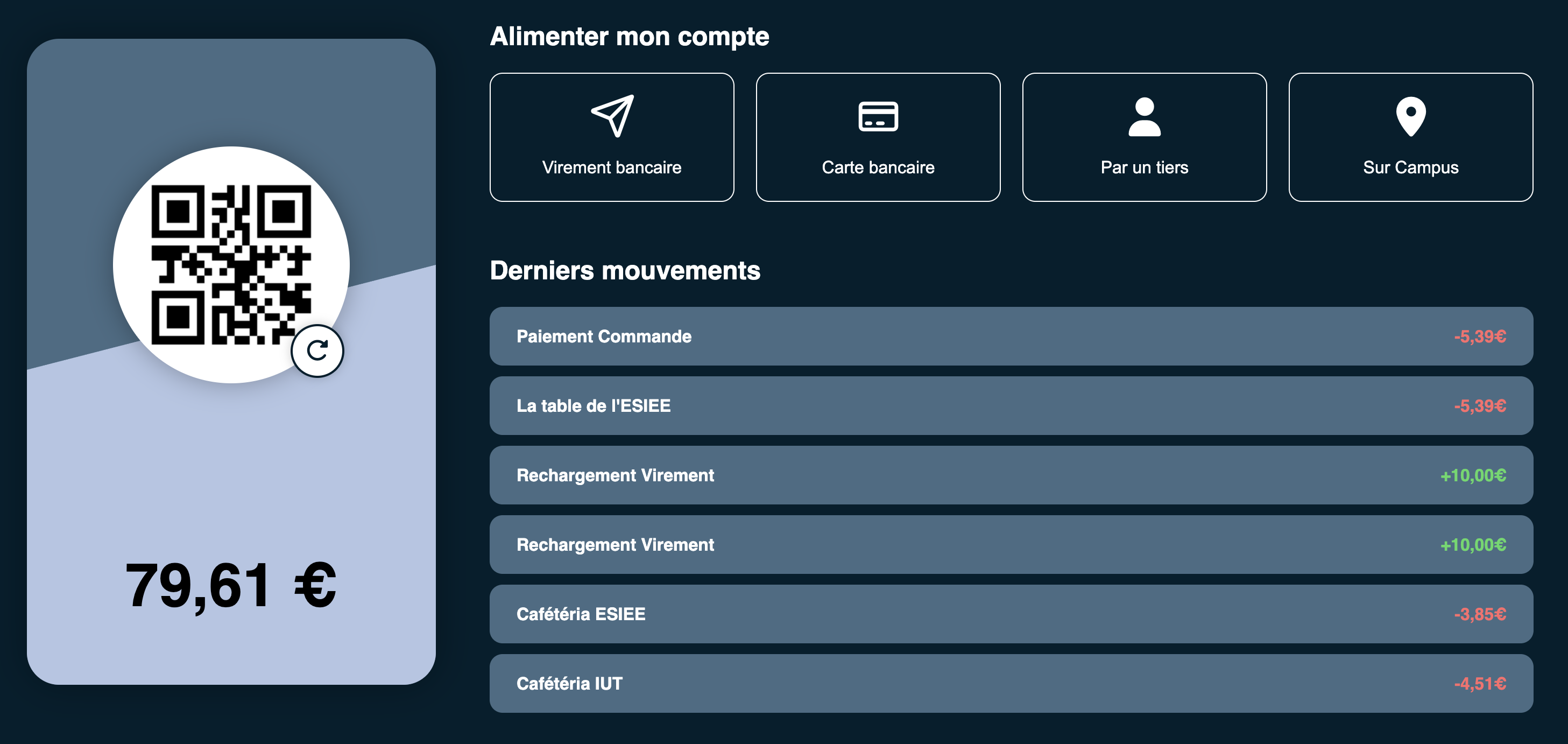 Aperçu de la page Izly